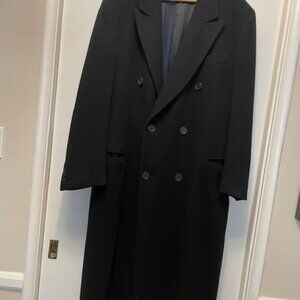 Georgio Armani cashmere full length black winter coat
